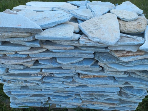 Плитняк златолит зелёный галтованный для цоколя купить в Оби