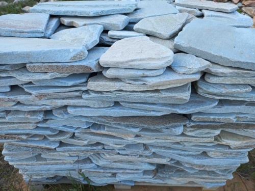 Плитняк златолит зелёный галтованный для цоколя купить в Оби